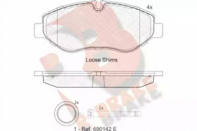 R BRAKE rb1832 -  Комплект тормозных колодок, дисковый тормоз